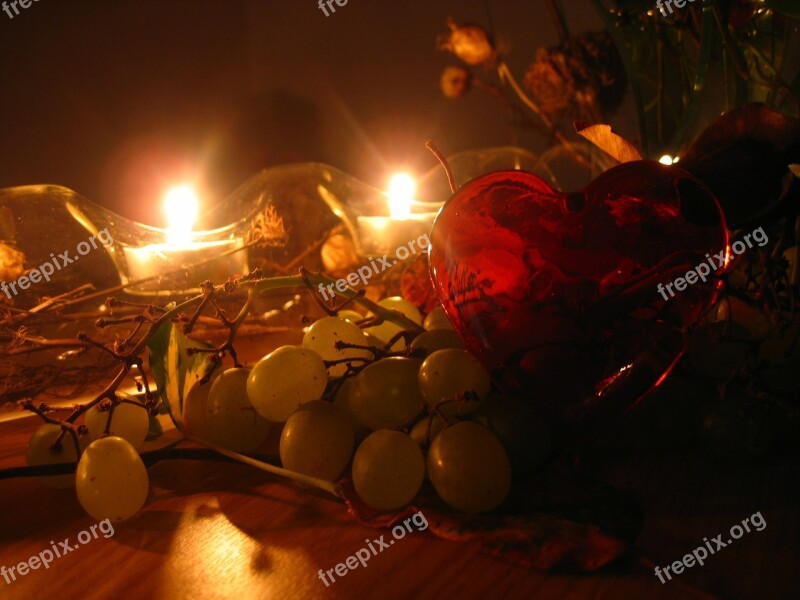 Grapes Heart Love Valentine's Day Greeting Card