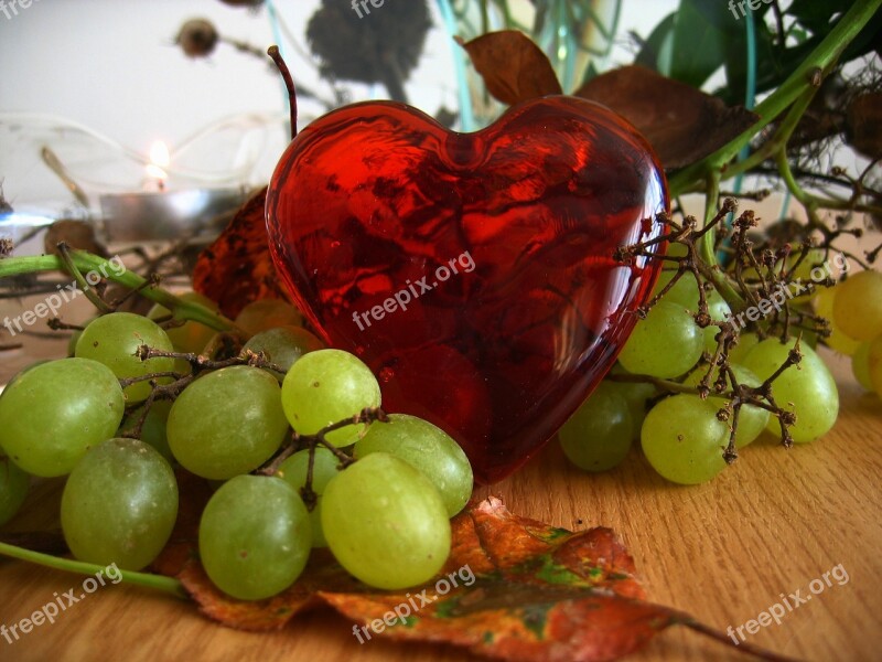 Grapes Heart Love Valentine's Day Greeting Card