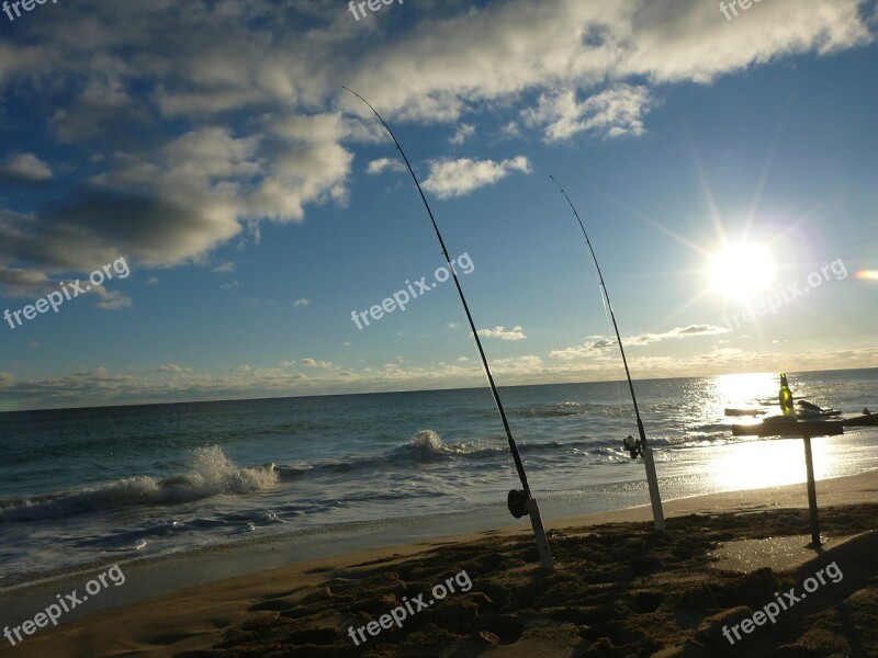 Fishing Relaxing Beach Ocean Reel