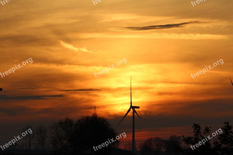 Sunset Afterglow Evening Sky Nature Pinwheel