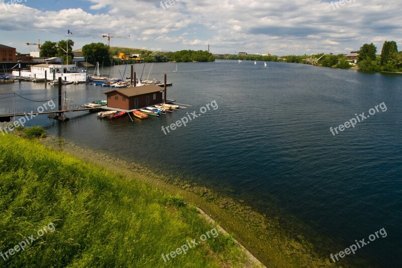 Mannheim Rhine Old Rhine Rhine River Landscape