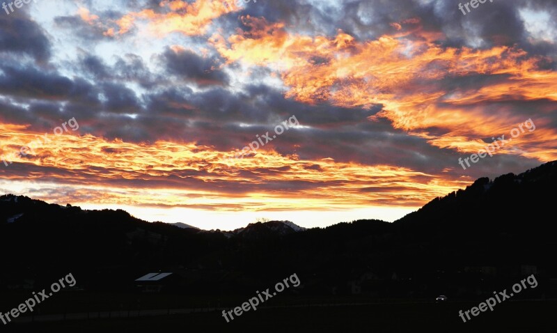 Sunset Mountains Allgäu Abendstimmung Mountain