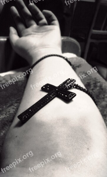 Hand Death Girl Religion Cross