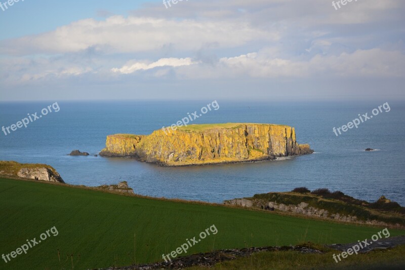 Carrick-a-rede Island Sea View Rock