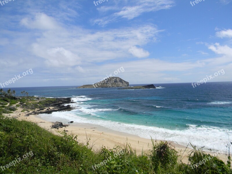 Hawaii Beach Volcanic Ocean Sea