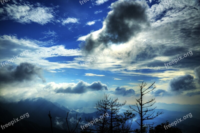 White Cloud Blue Sky Mountain Free Photos