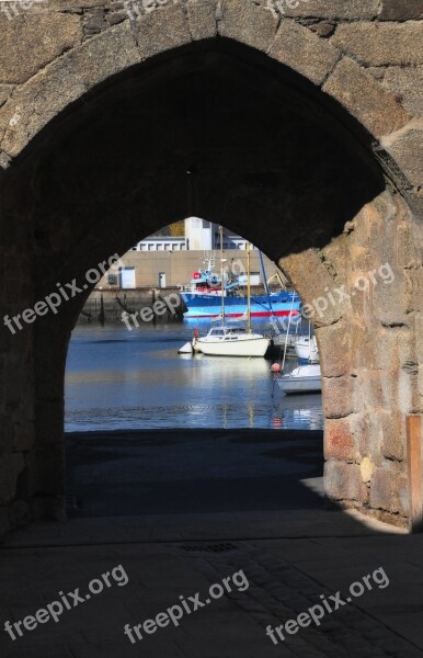 Fouesnant Door Wharf Fortifications Boats