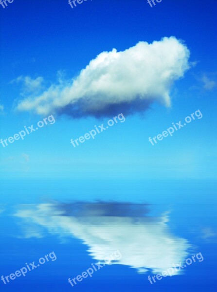 Cloud Calm Sea Blue Sky Ocean Water