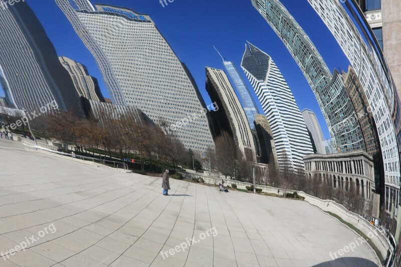 Chicago Mirroring Distortion Free Photos