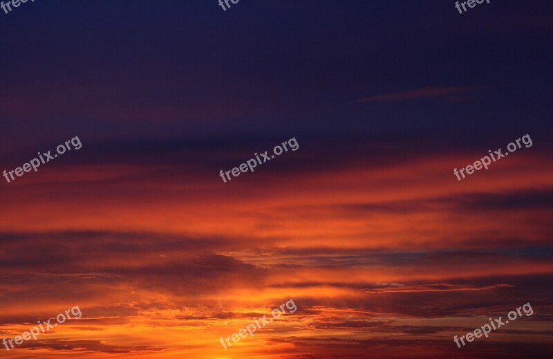 Sunset Sun Sky Cloud Red