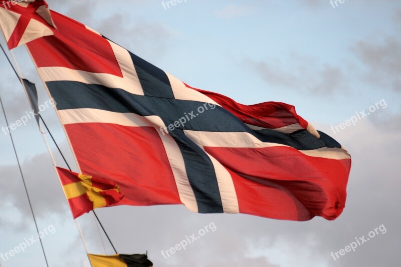 Flag Wind Gloomy Sky Evening Sky Free Photos