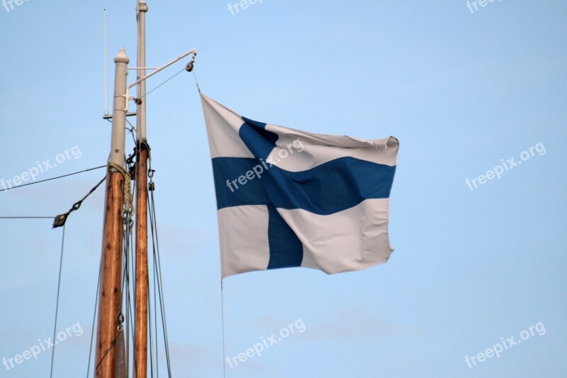 Sky Flag Finnish Evening Sky Wind