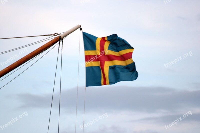 Sky Flag Gloomy Sky Wind Free Photos