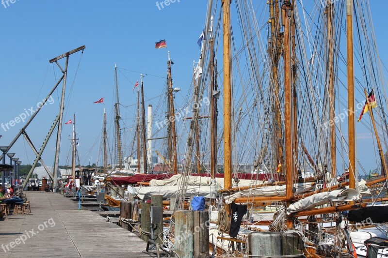 Flensburg Port Sailor Boats Sailing Vessel