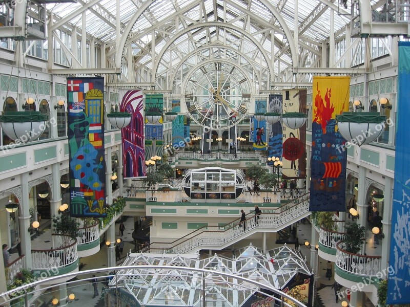 Dublin Ireland Shopping Centre Glass Roof Free Photos