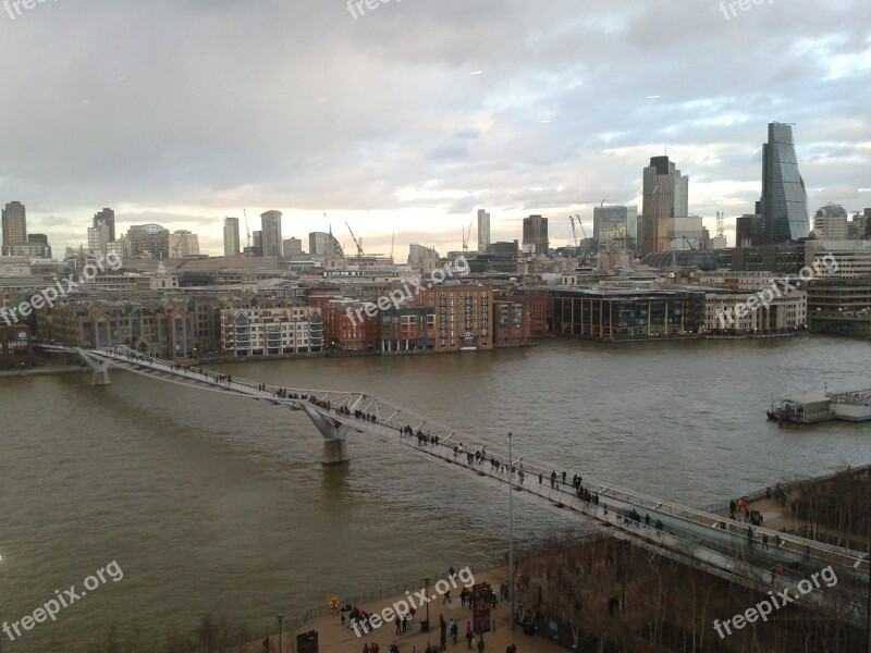 London Millennium Bridge England Landmark Architecture