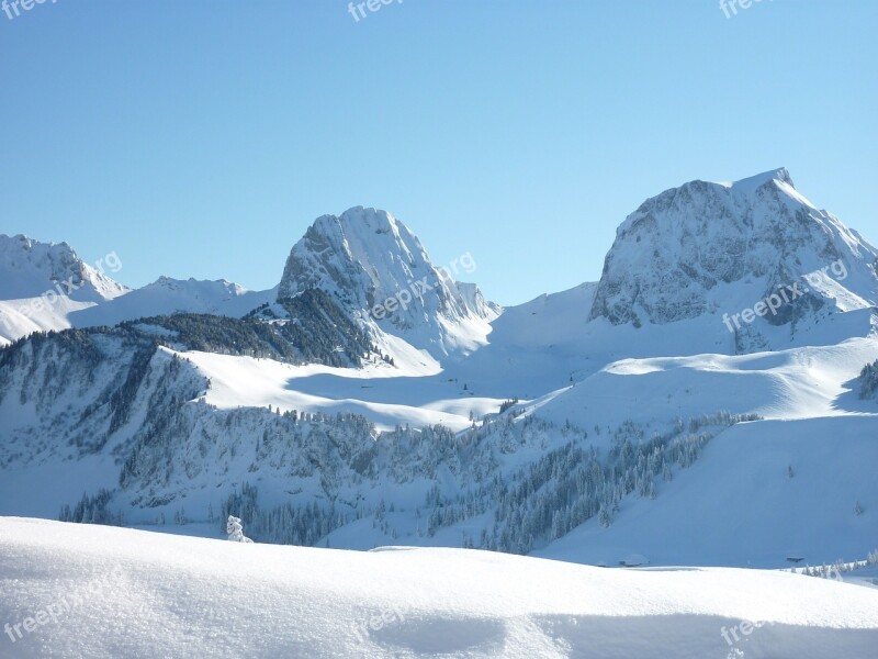 Winter Mountains Snow Wintry Alpine