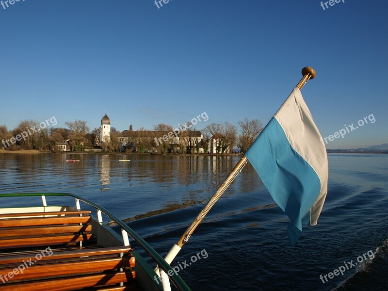 Ladies Island Chiemsee Bavaria Flag Nature