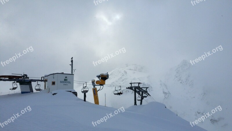 Cable Car Fog Ski Lift Chairlift Skiing