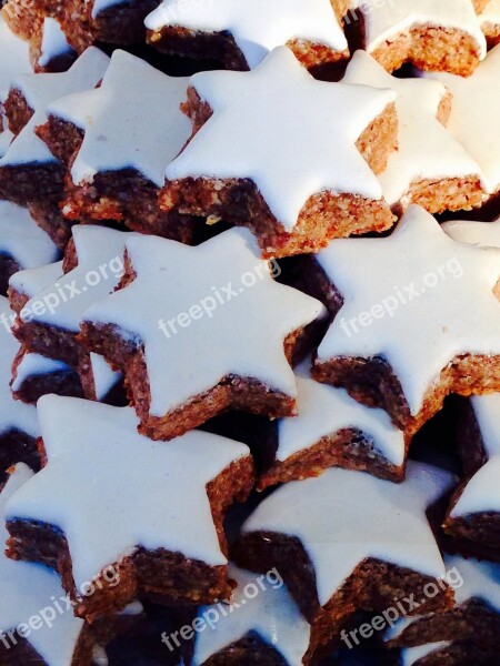 Cinnamon Stars Cookie Christmas Pastries Sweet