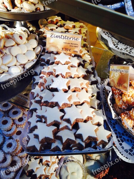 Cinnamon Stars Cookie Christmas Pastries Sweet