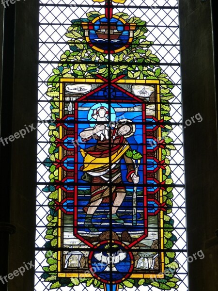 Christopher Holy Church Church Window Glass Window