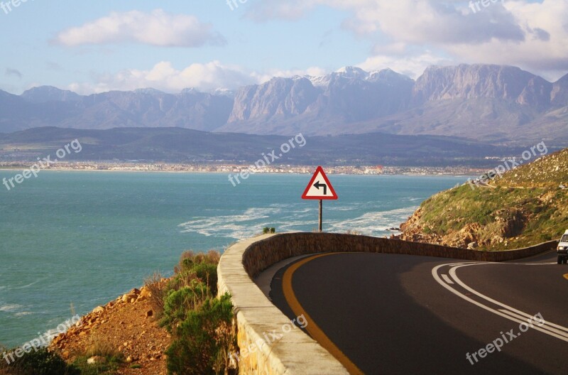 Cape Town South Africa Coastal Road Sea Ocean