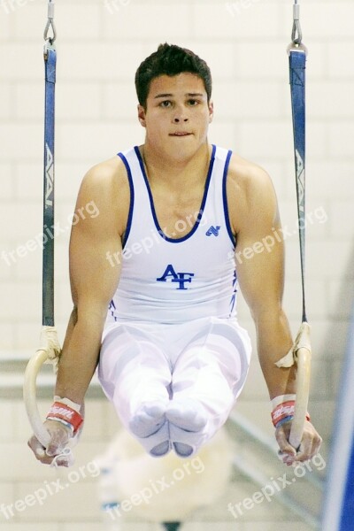 Gymnastics Male Performance Rings Exercise