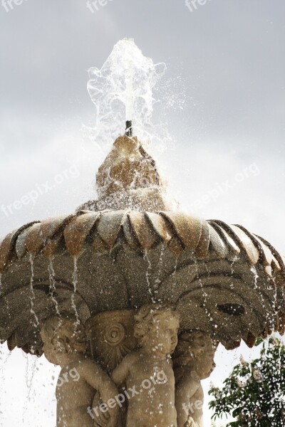 Fountain Madrid Water City Basin