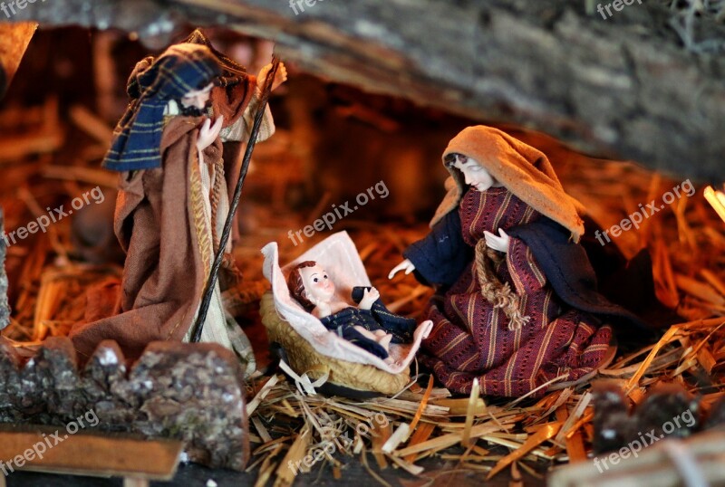 Crib Maria Josef Jesus Child