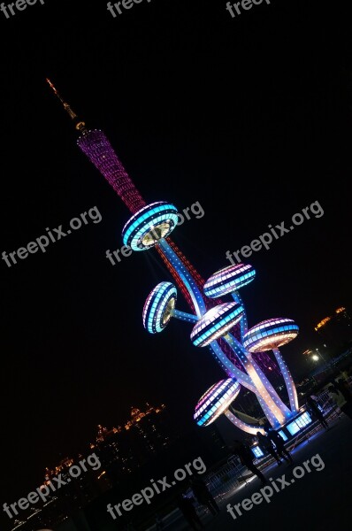 Festival Of Lights Canton Tower Night View China Asia