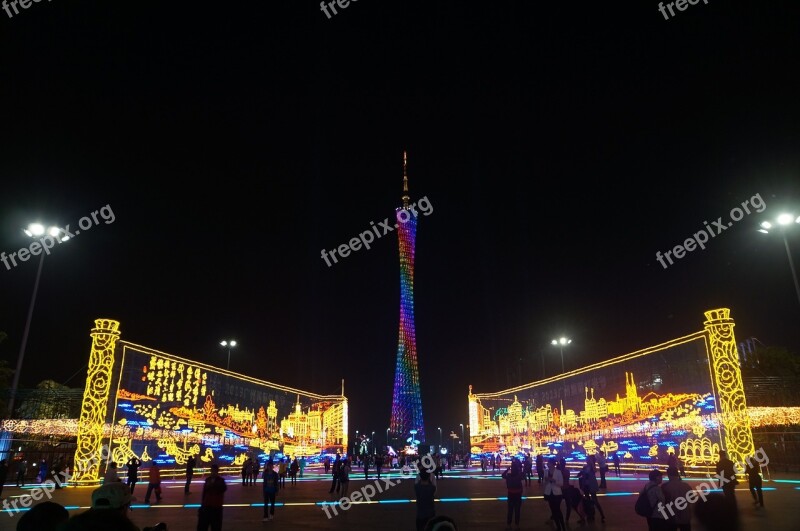 Festival Of Lights Canton Tower Night View China Asia