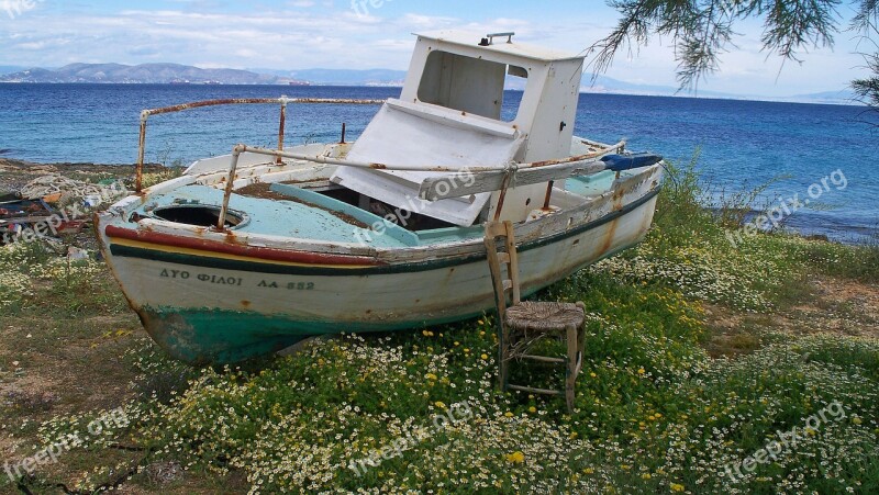 Wooden Boat Wreck Boat Old Lapsed