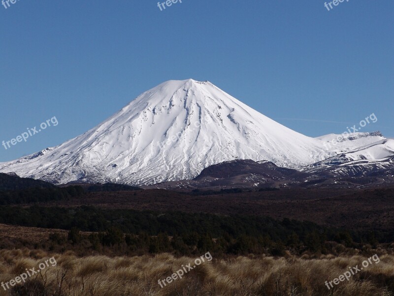 Volcano Mountain Snow-capped Free Photos