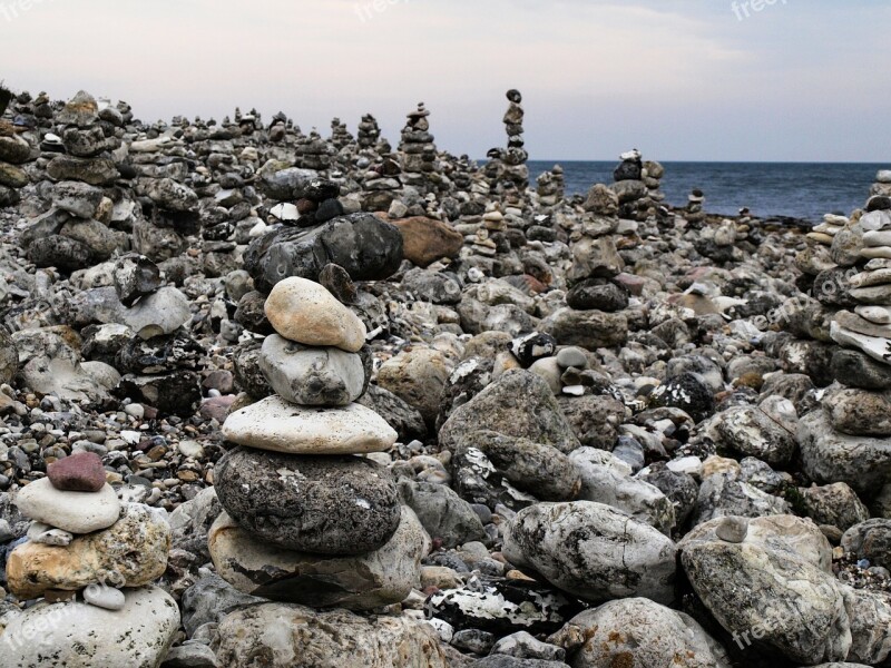 Pebble Beach Sea Stones Pyramid Tower