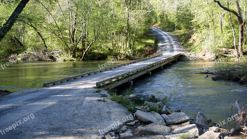 Bridge Stream Rural Landscape Country Road