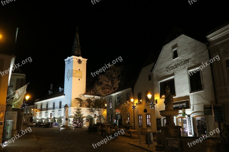 Church Gumpoldskirchen Evening Night Municipal Office