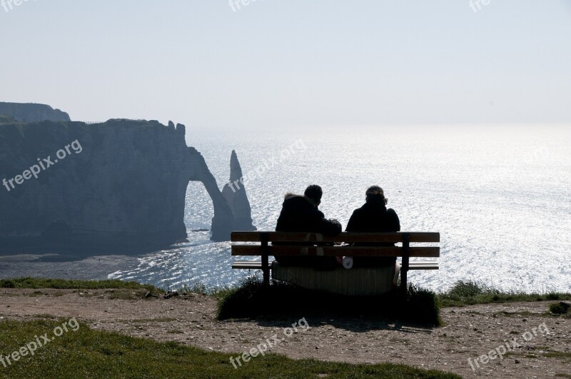 Hollow Needle Etretat Sea Ocean Cliff