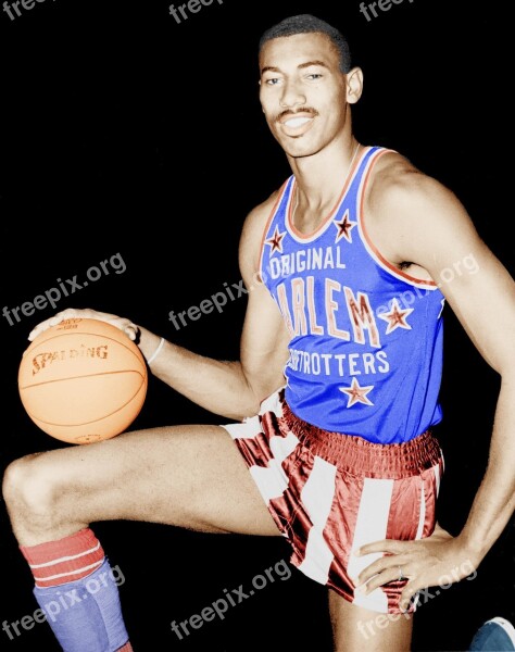 Wilt Chamberlain Basketball Player Star Famous Harlem Globetrotters