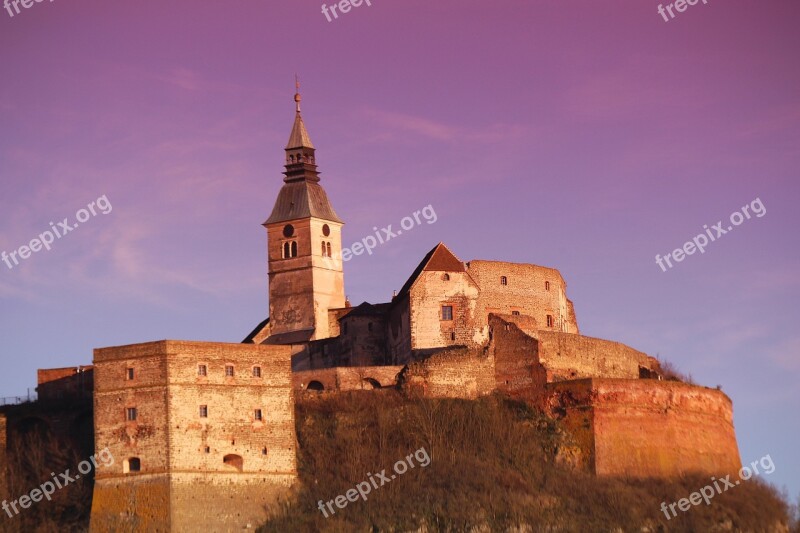 Castle Güssing Austria Evening Sunset