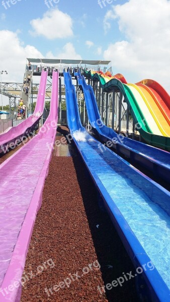 Water Park Slide Summer Aqua Happy