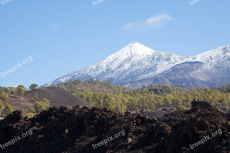 Teide Volcano Mountain Summit Pico Del Teide