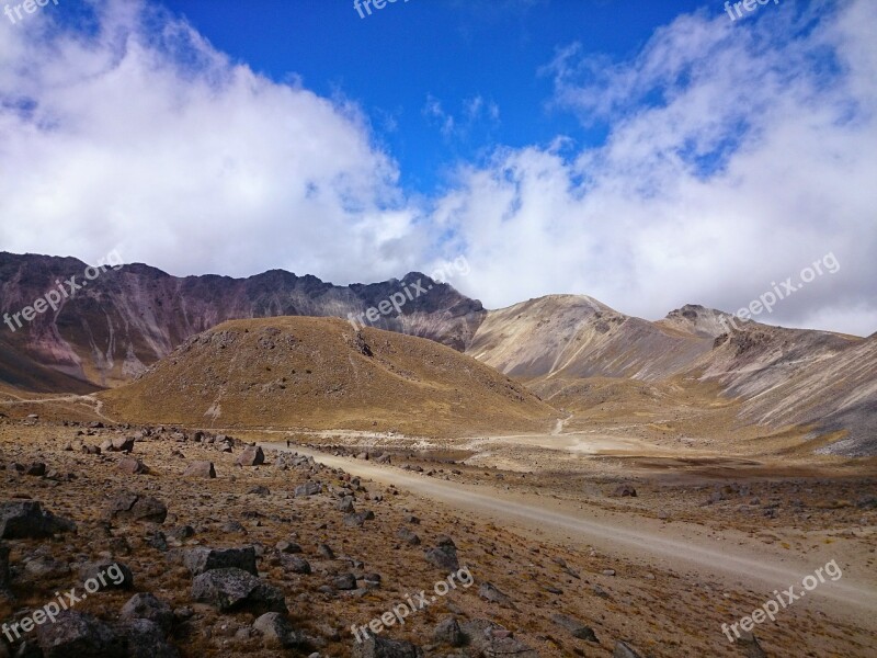 Nevado De Toluca Blue Sky Mountain Clouds