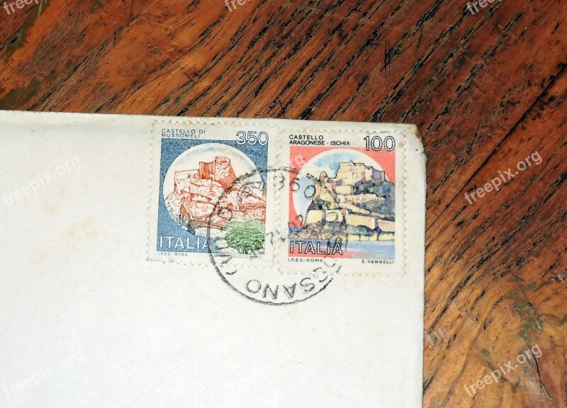 Stamp Letter Italy Lire Castle