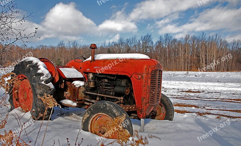 Tractor Vintage Agriculture Equipment Rural