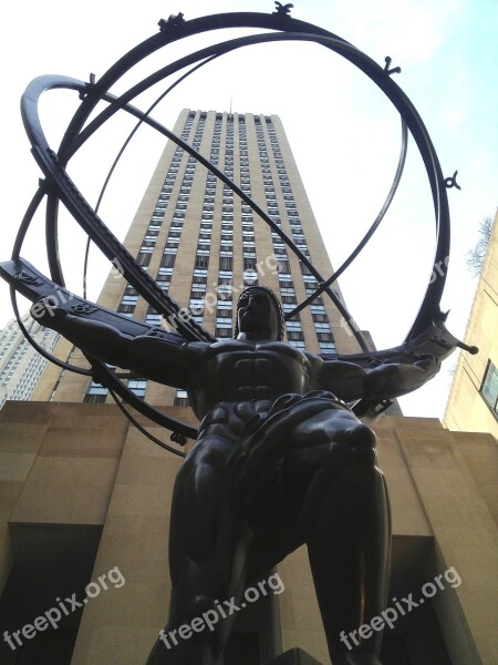 Rockefeller Center Statue Atlas Free Photos