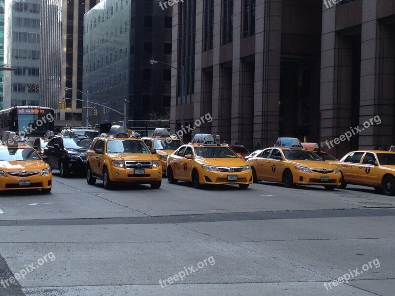 Taxis New York Nyc City Traffic