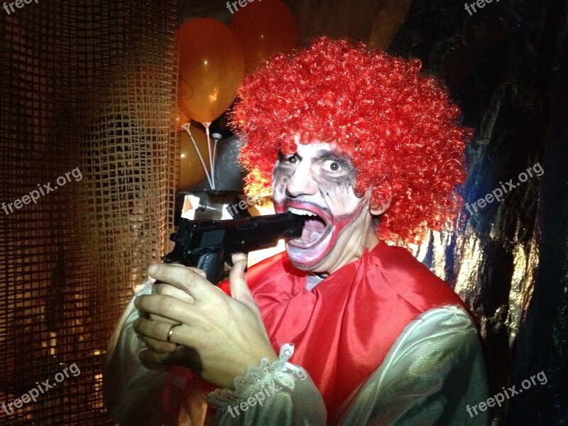 Clown Suicide Halloween Gun Weapon