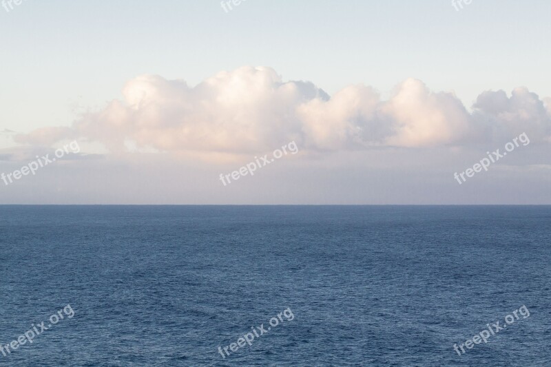 Clouds Horizon Sea Ocean Mood