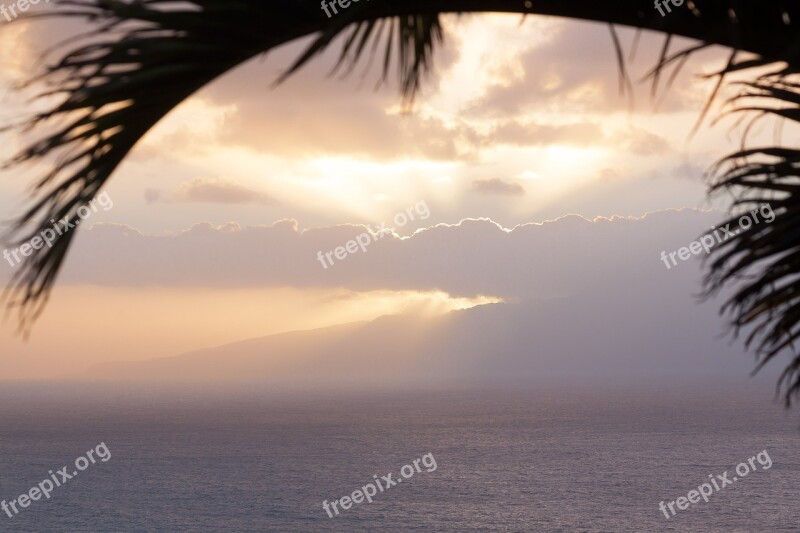 Sun Clouds Abendstimmung Sea Island